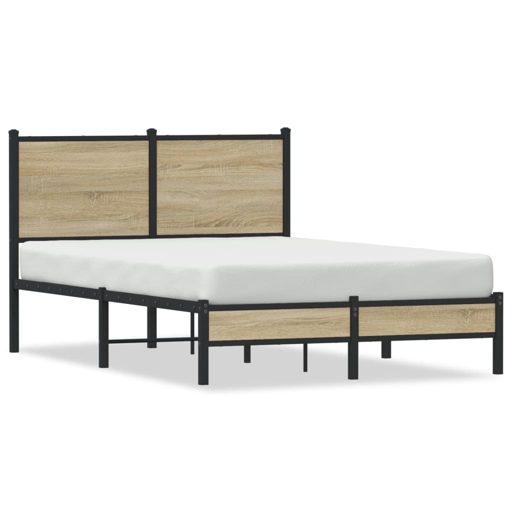 Bedframe zonder matras metaal sonoma eikenkleurig 120x200 cm is nu te koop bij PeponiXL, paradijselijk wonen!