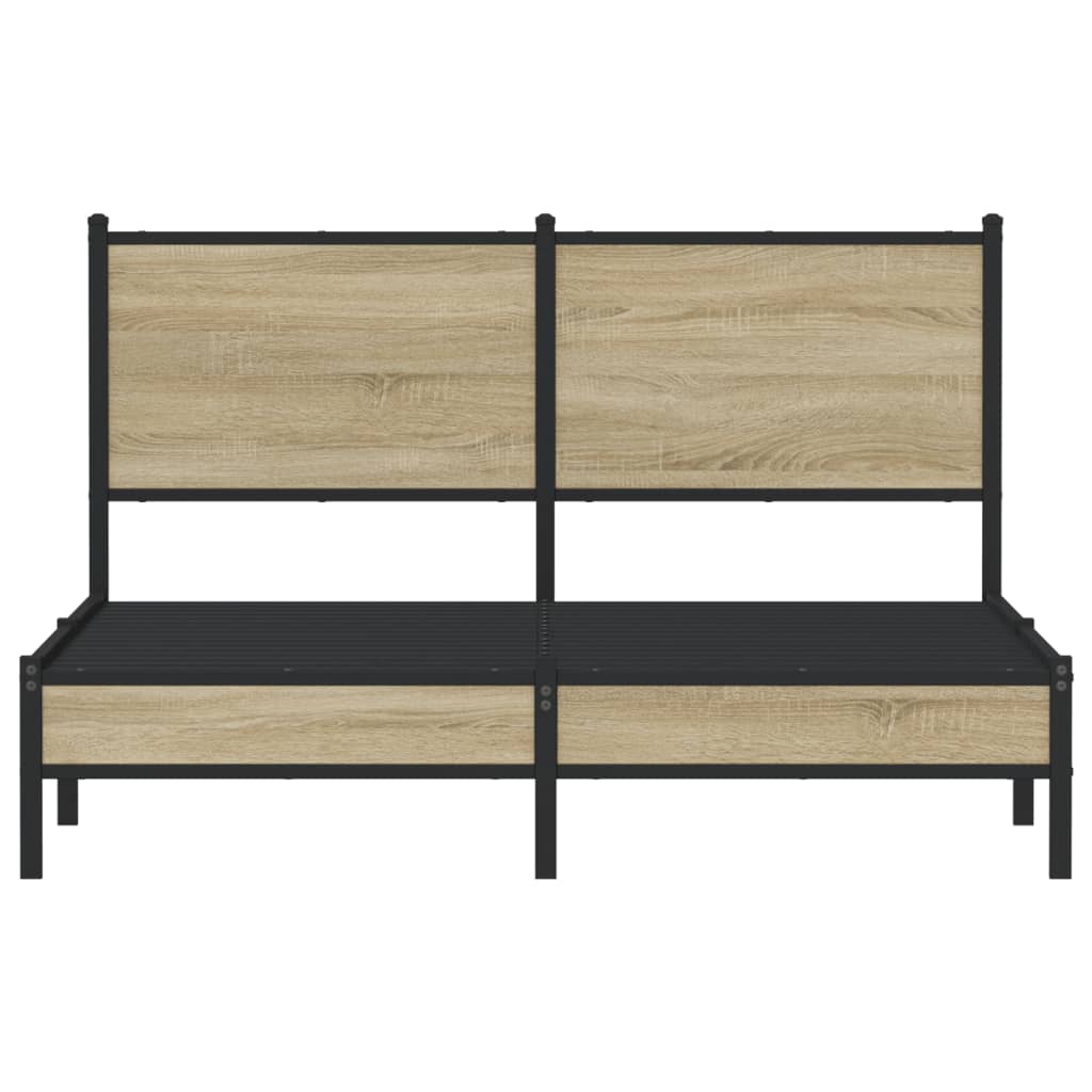 Bedframe zonder matras metaal sonoma eikenkleurig 140x190 cm is nu te koop bij PeponiXL, paradijselijk wonen!