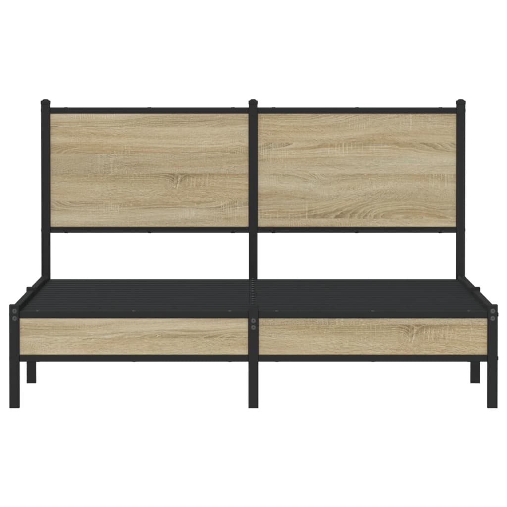 Bedframe zonder matras metaal sonoma eikenkleurig 150x200 cm is nu te koop bij PeponiXL, paradijselijk wonen!