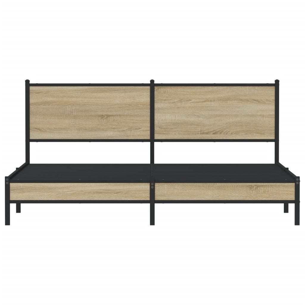Bedframe zonder matras metaal sonoma eikenkleurig 160x200 cm is nu te koop bij PeponiXL, paradijselijk wonen!