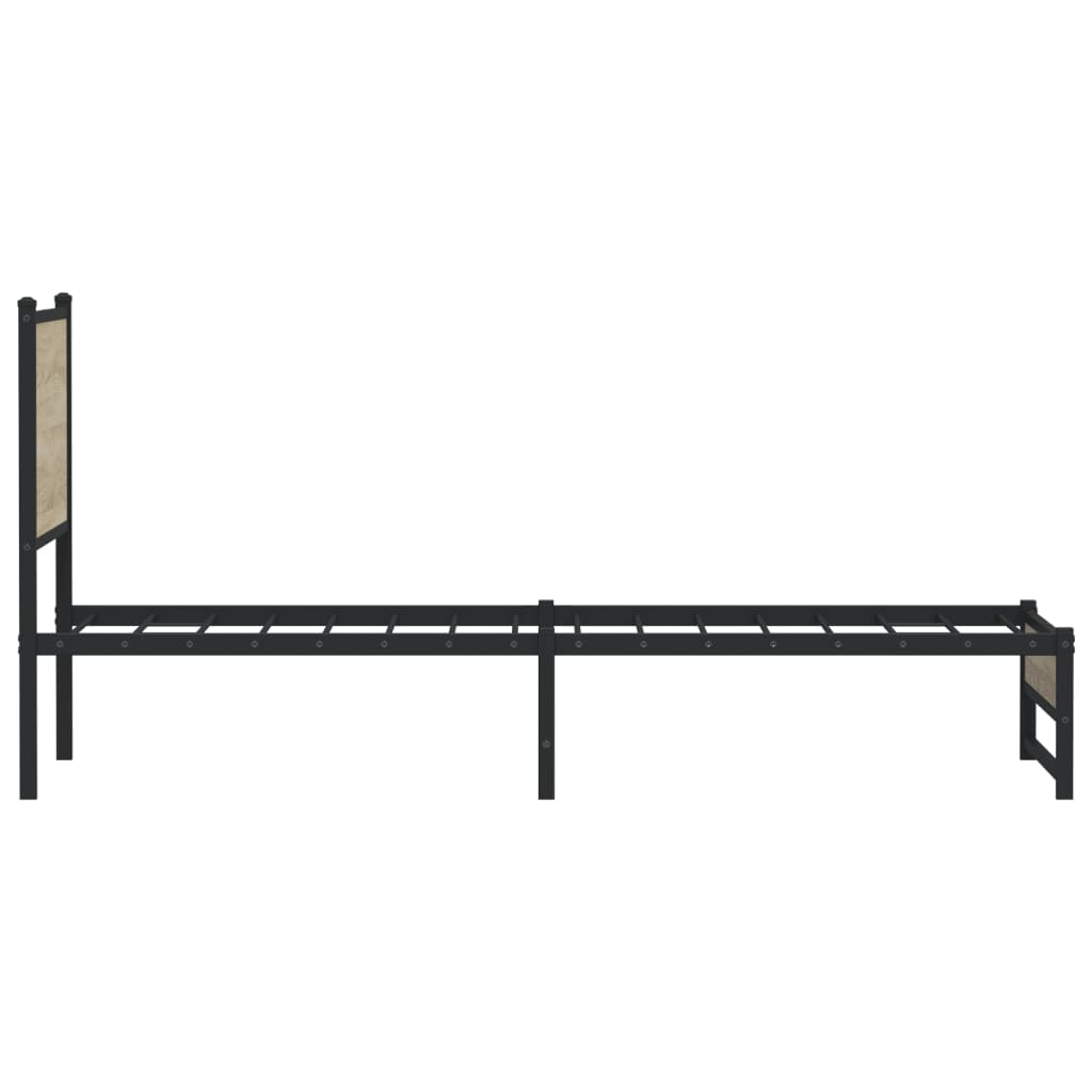 Bedframe zonder matras metaal sonoma eikenkleurig 80x200 cm is nu te koop bij PeponiXL, paradijselijk wonen!