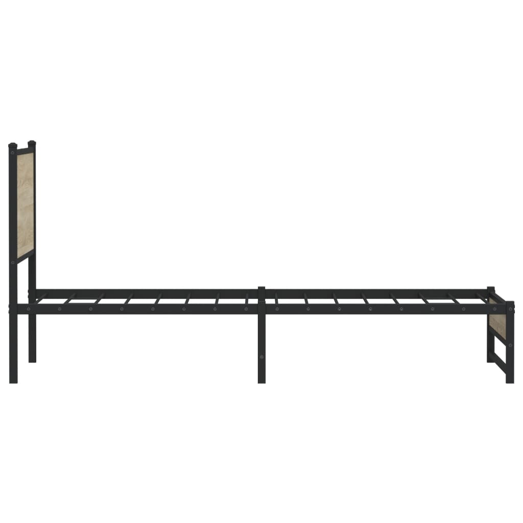 Bedframe zonder matras metaal sonoma eikenkleurig 100x190 cm is nu te koop bij PeponiXL, paradijselijk wonen!