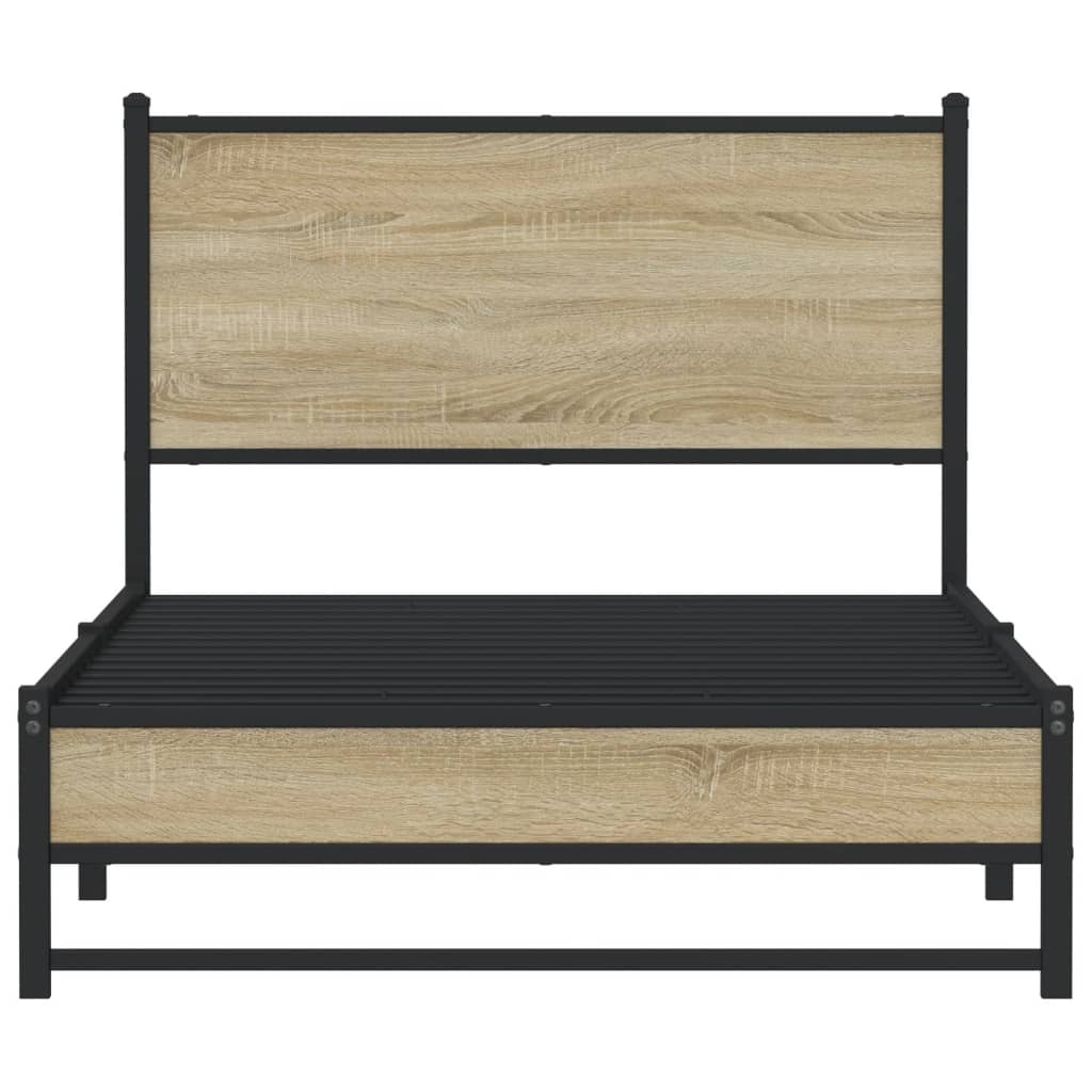 Bedframe zonder matras metaal sonoma eikenkleurig 107x203 cm is nu te koop bij PeponiXL, paradijselijk wonen!