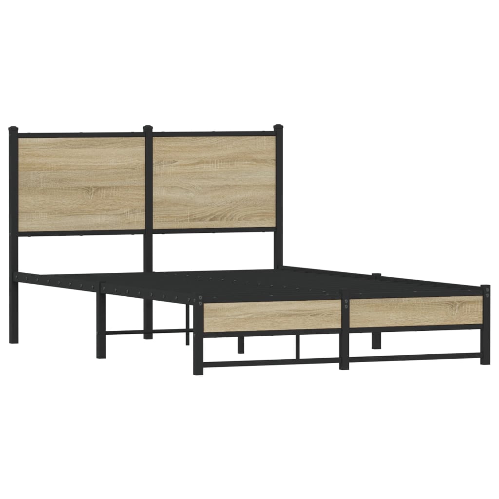 Bedframe zonder matras metaal sonoma eikenkleurig 120x190 cm is nu te koop bij PeponiXL, paradijselijk wonen!