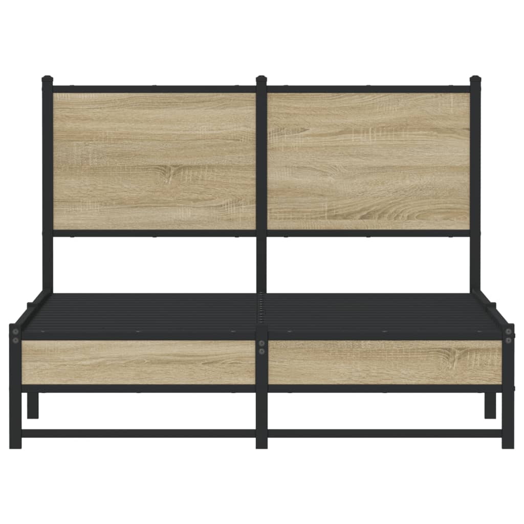 Bedframe zonder matras metaal sonoma eikenkleurig 120x190 cm is nu te koop bij PeponiXL, paradijselijk wonen!