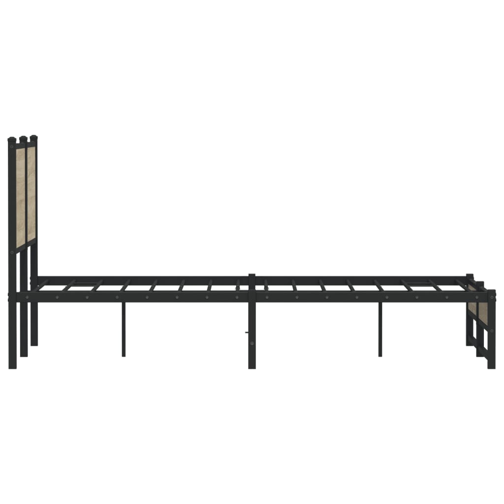 Bedframe zonder matras metaal sonoma eikenkleurig 120x190 cm is nu te koop bij PeponiXL, paradijselijk wonen!