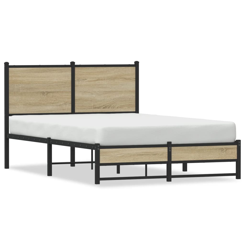 Bedframe zonder matras metaal sonoma eikenkleurig 120x190 cm is nu te koop bij PeponiXL, paradijselijk wonen!