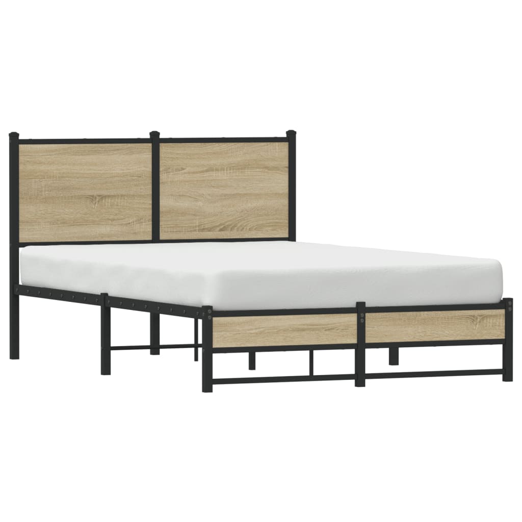 Bedframe zonder matras metaal sonoma eikenkleurig 120x200 cm is nu te koop bij PeponiXL, paradijselijk wonen!