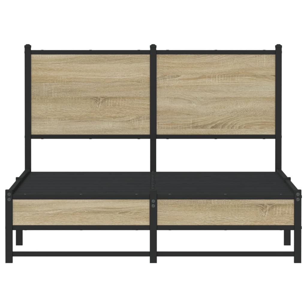 Bedframe zonder matras metaal sonoma eikenkleurig 120x200 cm is nu te koop bij PeponiXL, paradijselijk wonen!