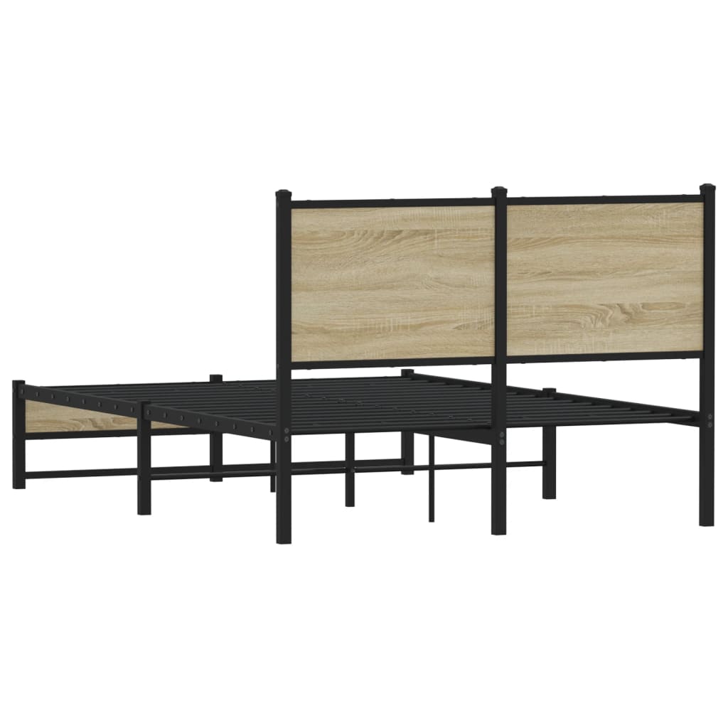 Bedframe zonder matras metaal sonoma eikenkleurig 120x200 cm is nu te koop bij PeponiXL, paradijselijk wonen!