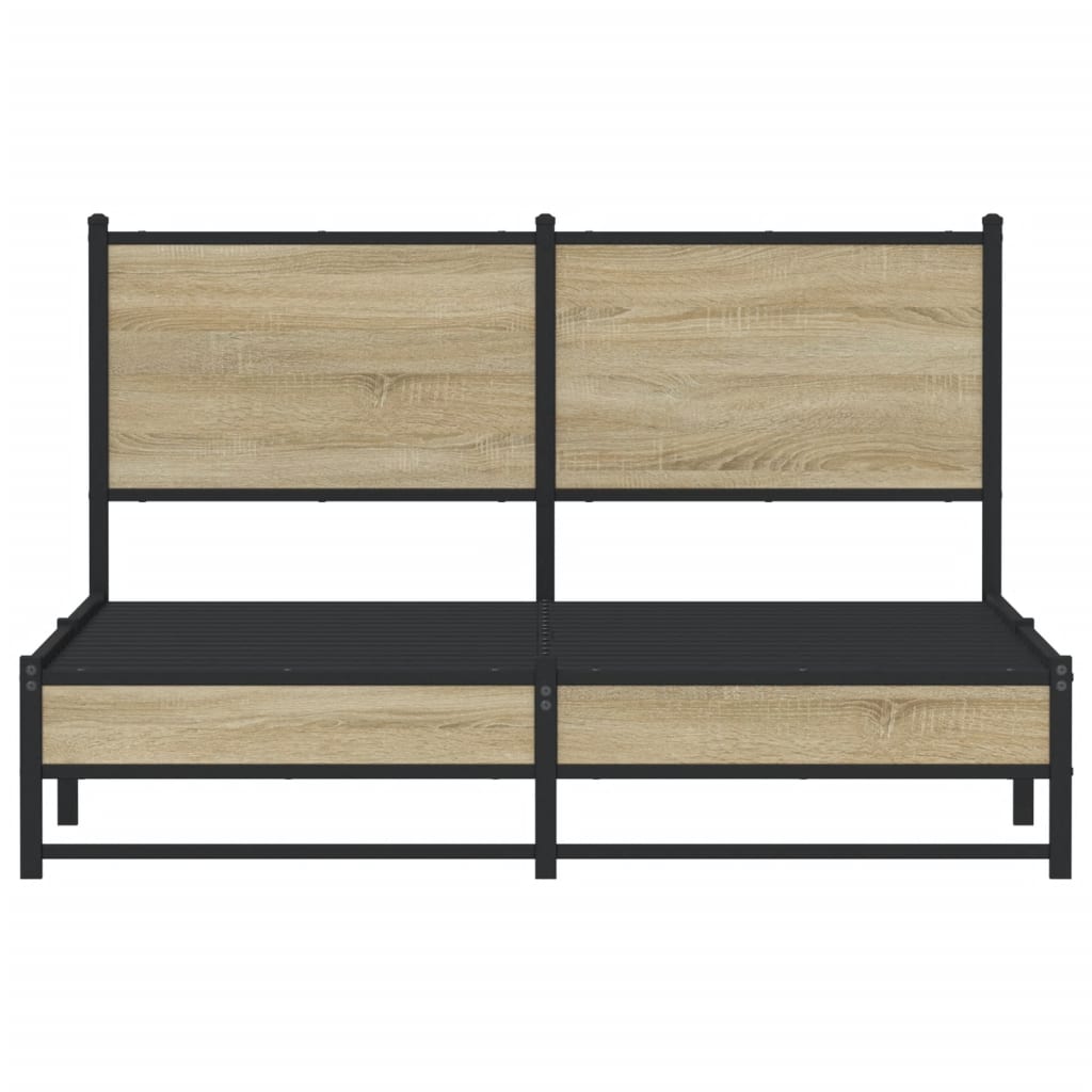 Bedframe zonder matras metaal sonoma eikenkleurig 140x190 cm is nu te koop bij PeponiXL, paradijselijk wonen!