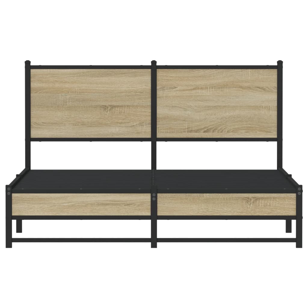 Bedframe zonder matras metaal sonoma eikenkleurig 140x200 cm is nu te koop bij PeponiXL, paradijselijk wonen!