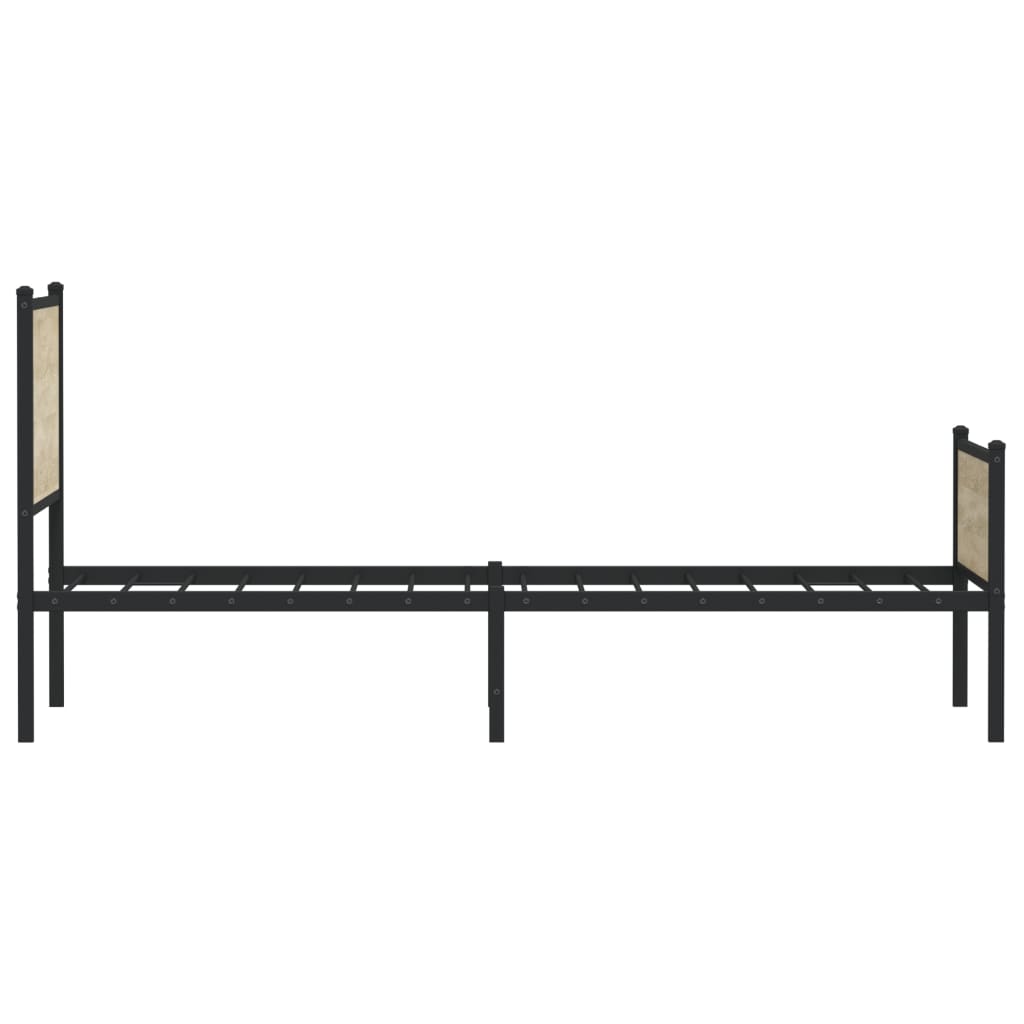 Bedframe zonder matras metaal sonoma eikenkleurig 75x190 cm is nu te koop bij PeponiXL, paradijselijk wonen!