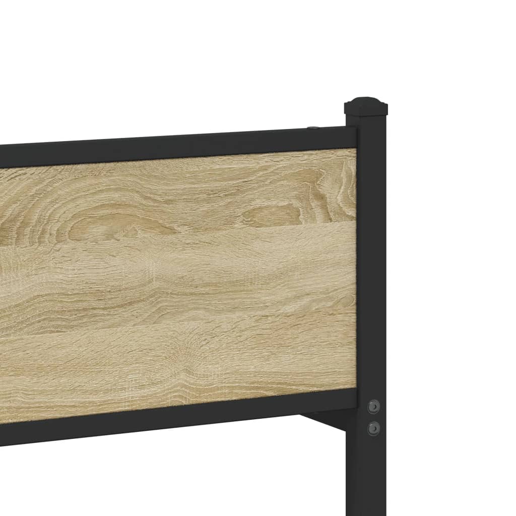 Bedframe zonder matras metaal sonoma eikenkleurig 90x190 cm is nu te koop bij PeponiXL, paradijselijk wonen!