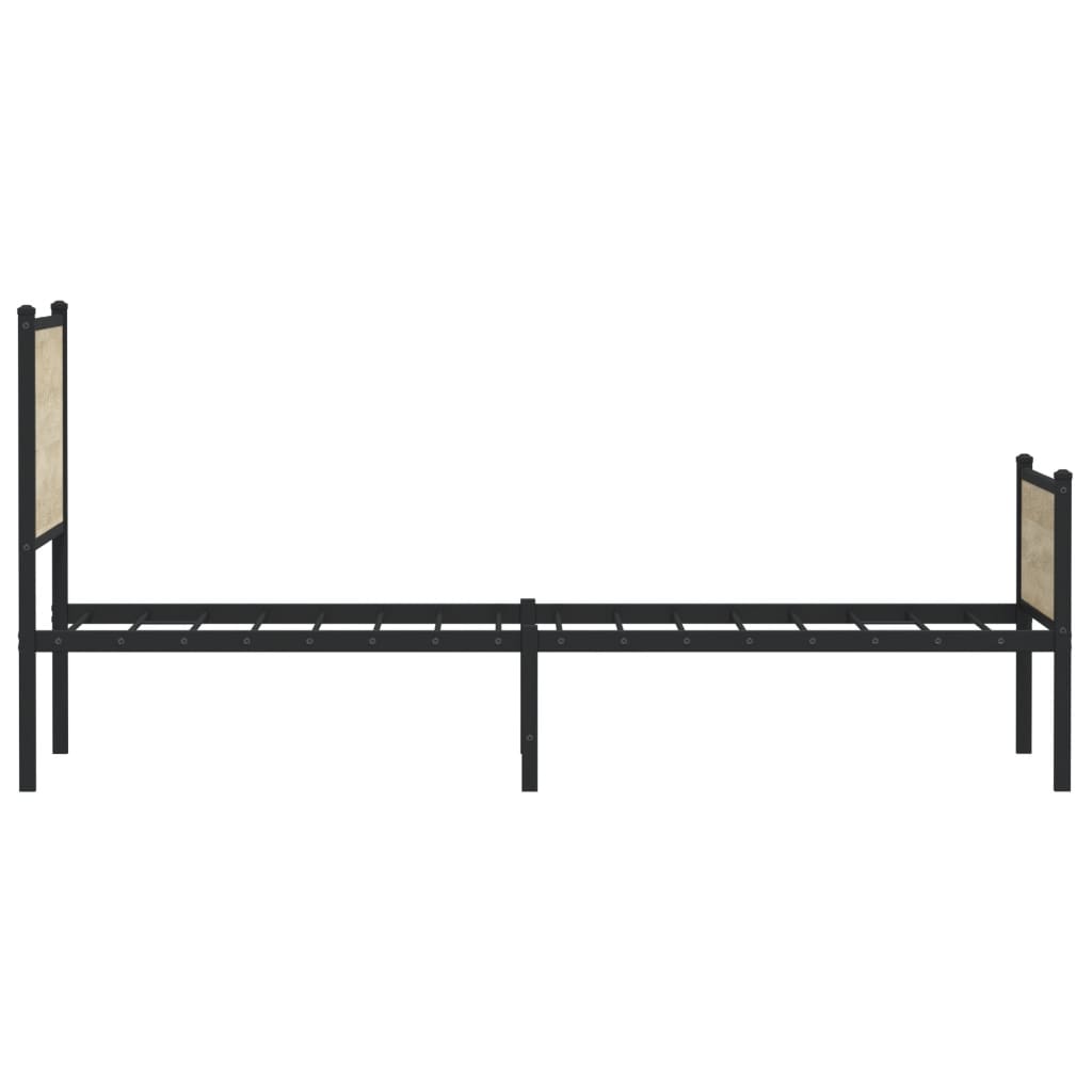 Bedframe zonder matras metaal sonoma eikenkleurig 100x200 cm is nu te koop bij PeponiXL, paradijselijk wonen!