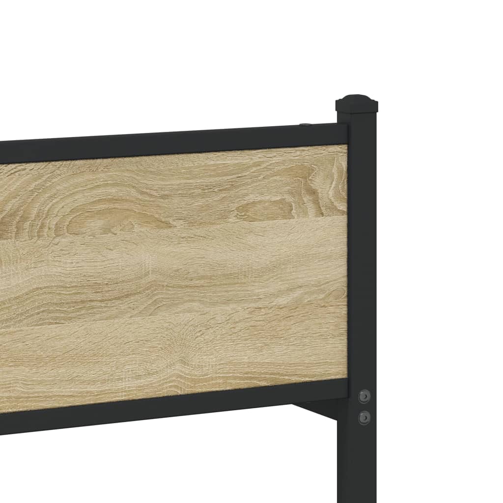 Bedframe zonder matras metaal sonoma eikenkleurig 100x200 cm is nu te koop bij PeponiXL, paradijselijk wonen!