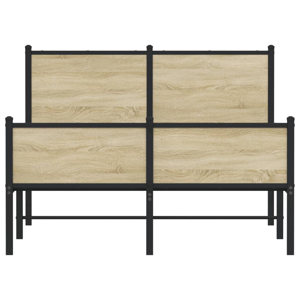 Bedframe zonder matras metaal sonoma eikenkleurig 120x190 cm is nu te koop bij PeponiXL, paradijselijk wonen!