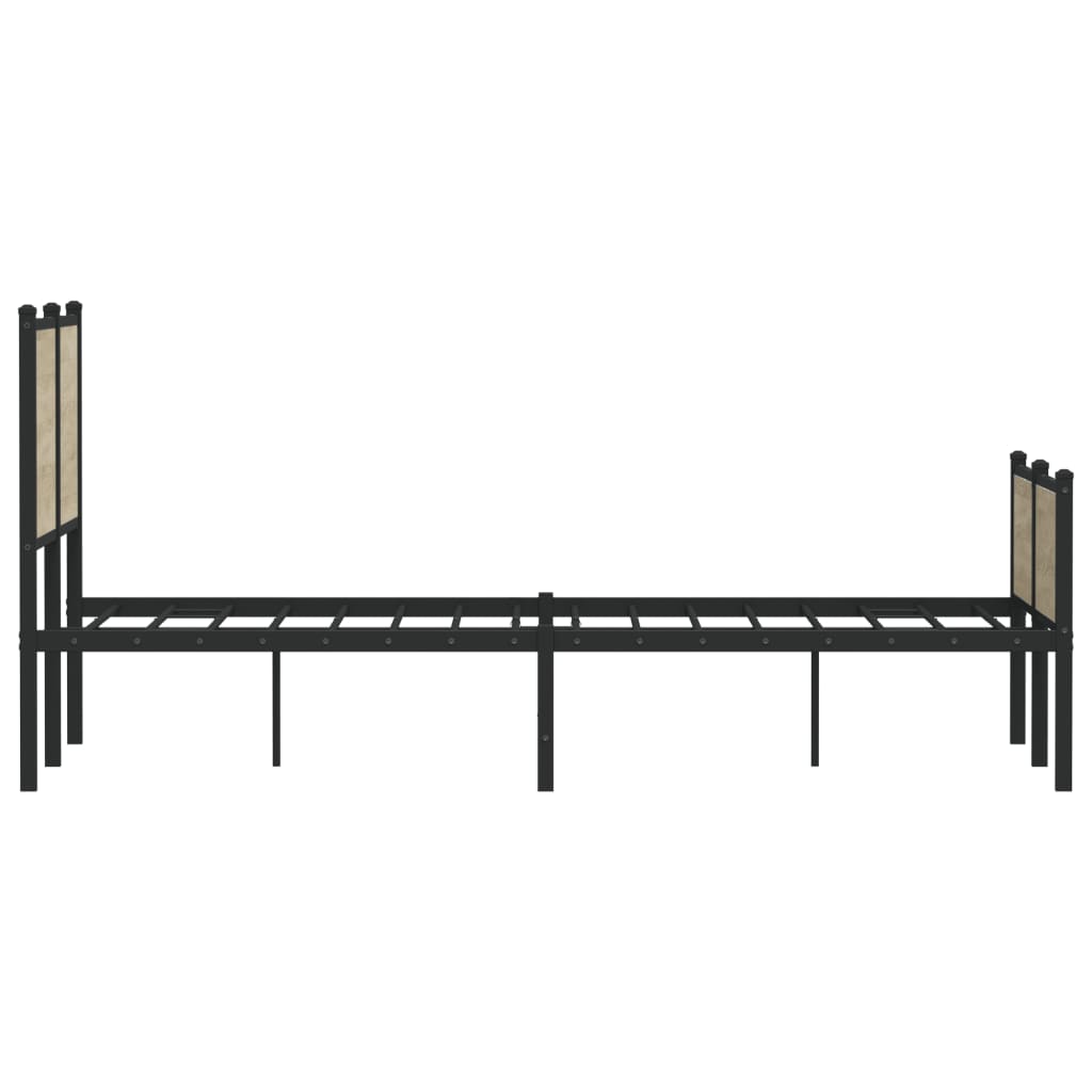 Bedframe zonder matras metaal sonoma eikenkleurig 120x190 cm is nu te koop bij PeponiXL, paradijselijk wonen!