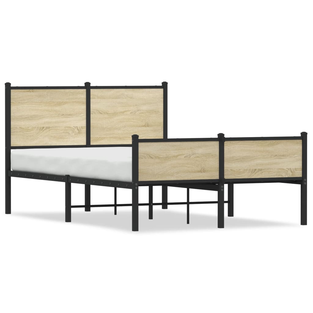 Bedframe zonder matras metaal sonoma eikenkleurig 120x190 cm is nu te koop bij PeponiXL, paradijselijk wonen!