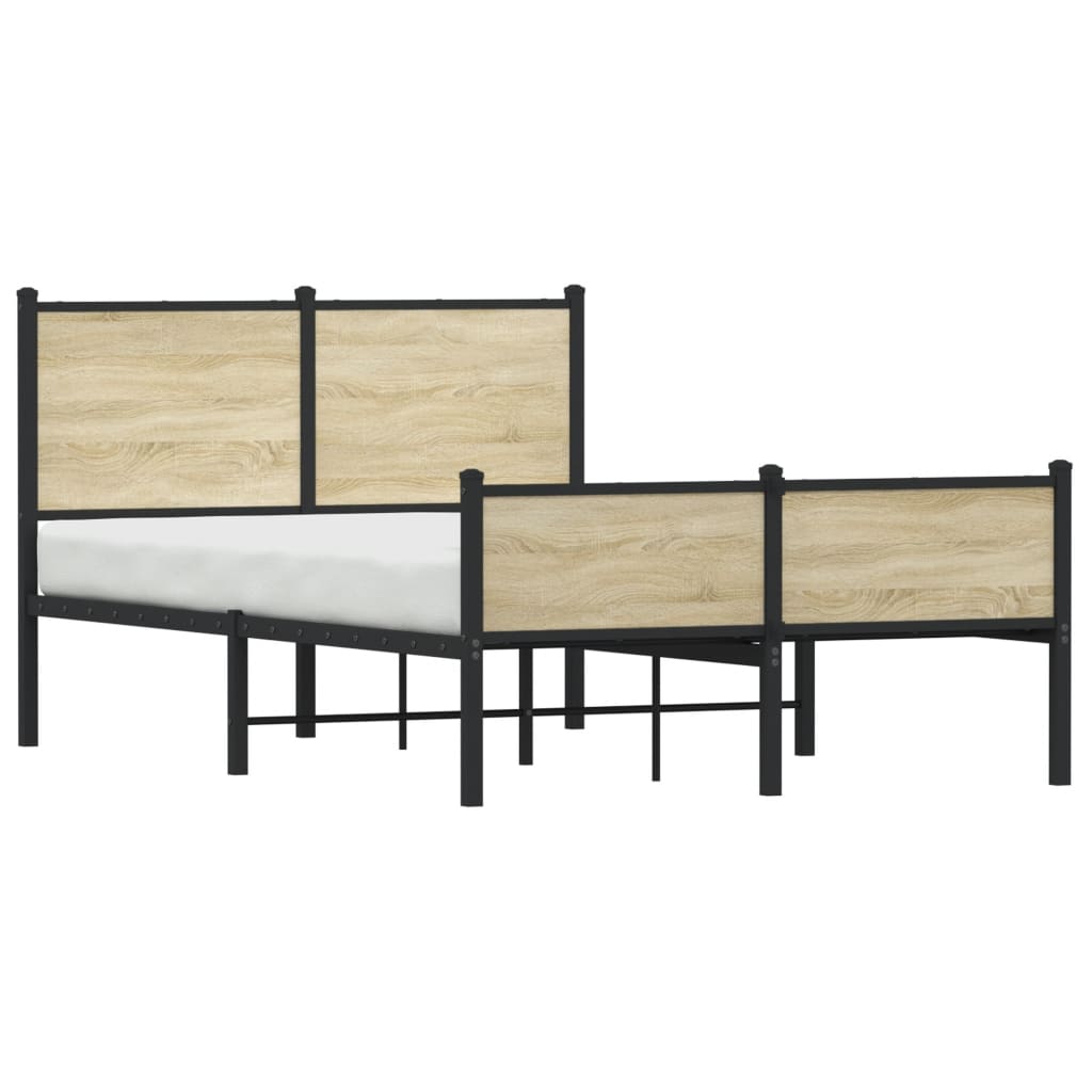 Bedframe zonder matras metaal sonoma eikenkleurig 120x200 cm is nu te koop bij PeponiXL, paradijselijk wonen!
