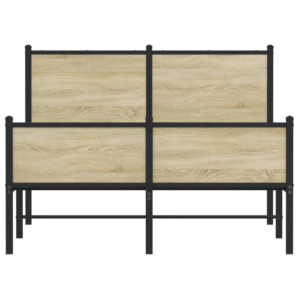 Bedframe zonder matras metaal sonoma eikenkleurig 120x200 cm is nu te koop bij PeponiXL, paradijselijk wonen!