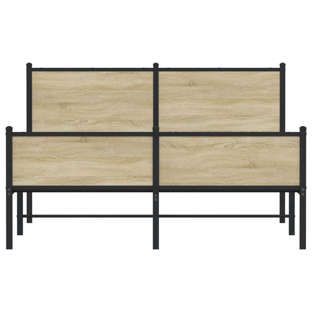 Bedframe zonder matras metaal sonoma eikenkleurig 140x190 cm is nu te koop bij PeponiXL, paradijselijk wonen!