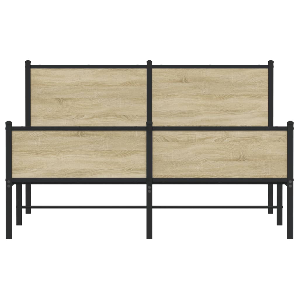 Bedframe zonder matras metaal sonoma eikenkleurig 140x200 cm is nu te koop bij PeponiXL, paradijselijk wonen!