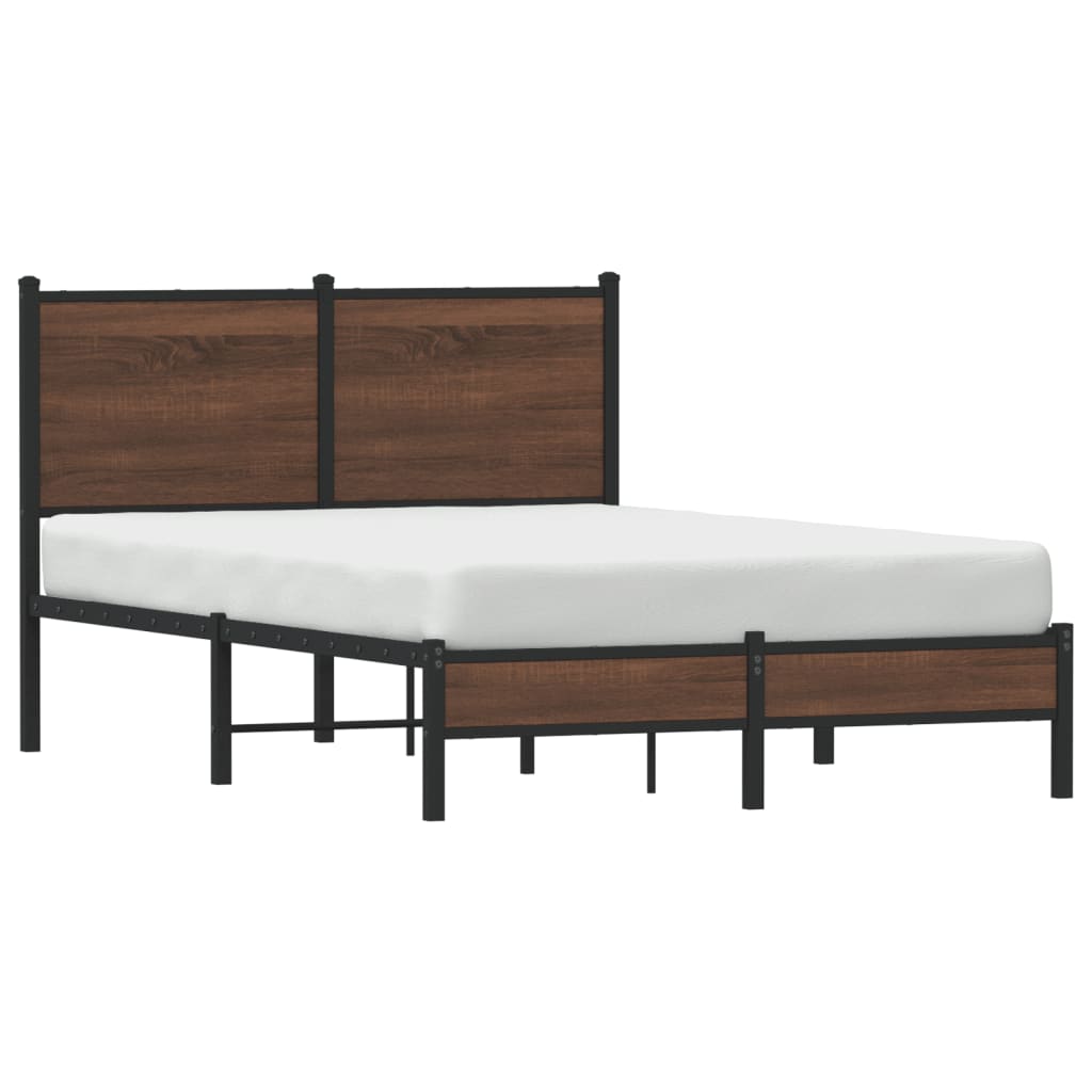 Bedframe zonder matras metaal bruin eikenkleurig 120x190 cm is nu te koop bij PeponiXL, paradijselijk wonen!