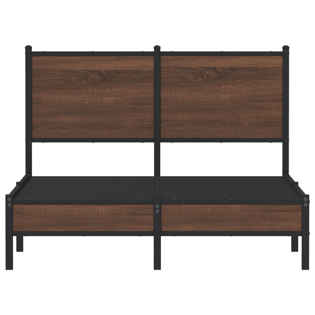 Bedframe zonder matras metaal bruin eikenkleurig 120x190 cm is nu te koop bij PeponiXL, paradijselijk wonen!