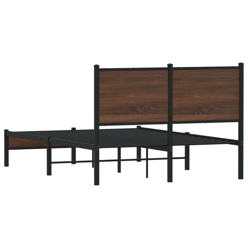 Bedframe zonder matras metaal bruin eikenkleurig 120x190 cm is nu te koop bij PeponiXL, paradijselijk wonen!