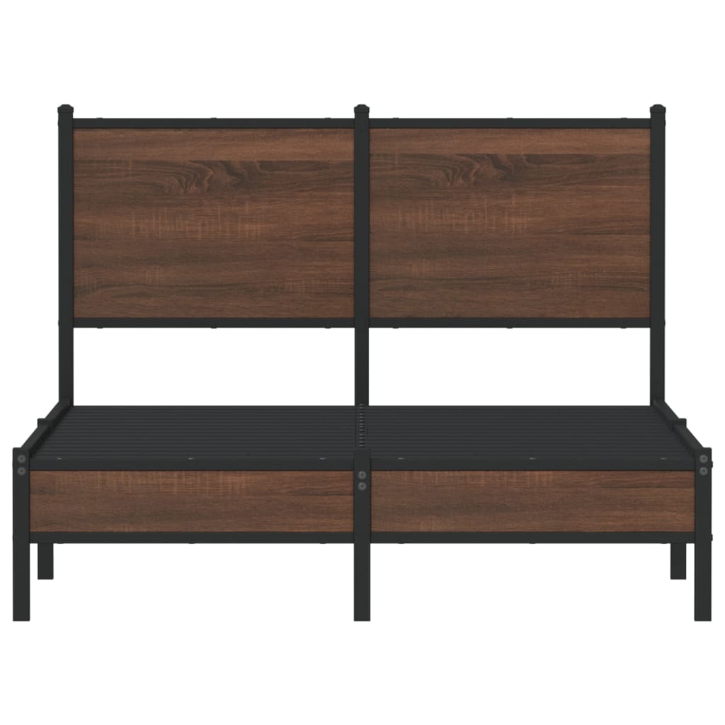 Bedframe zonder matras metaal bruin eikenkleurig 120x200 cm is nu te koop bij PeponiXL, paradijselijk wonen!