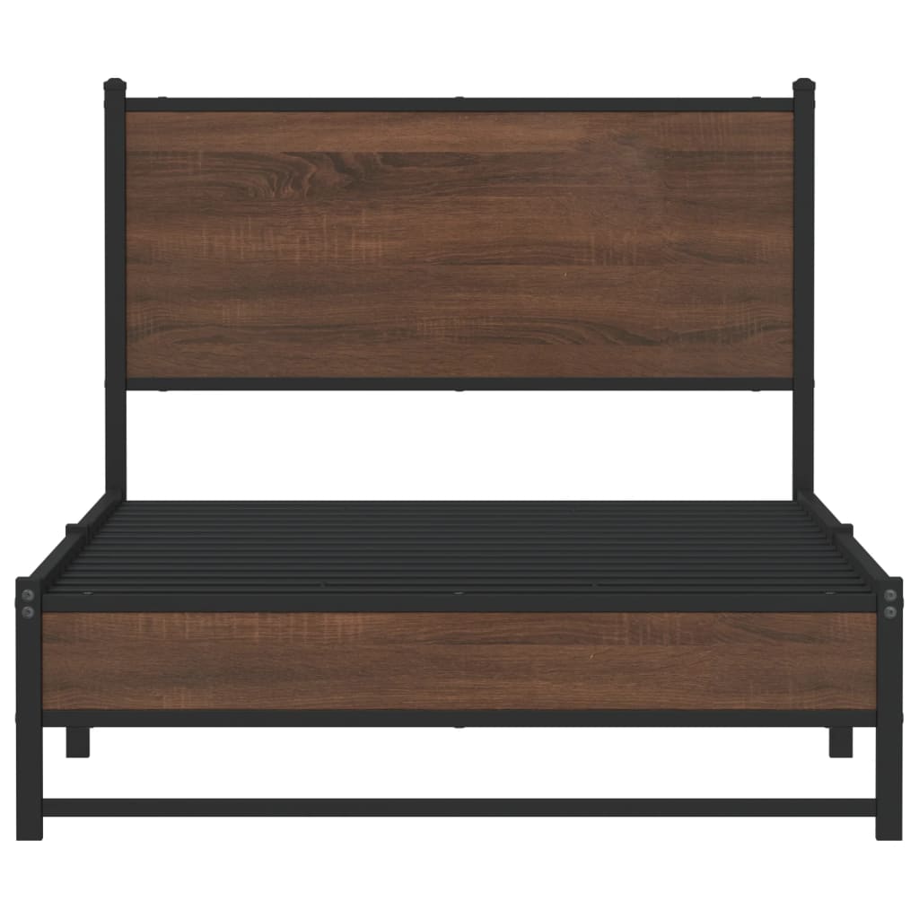 Bedframe zonder matras metaal bruin eikenkleurig 100x190 cm is nu te koop bij PeponiXL, paradijselijk wonen!