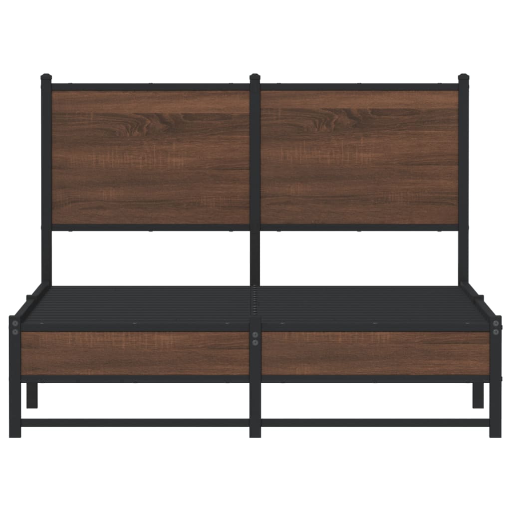 Bedframe zonder matras metaal bruin eikenkleurig 120x190 cm is nu te koop bij PeponiXL, paradijselijk wonen!