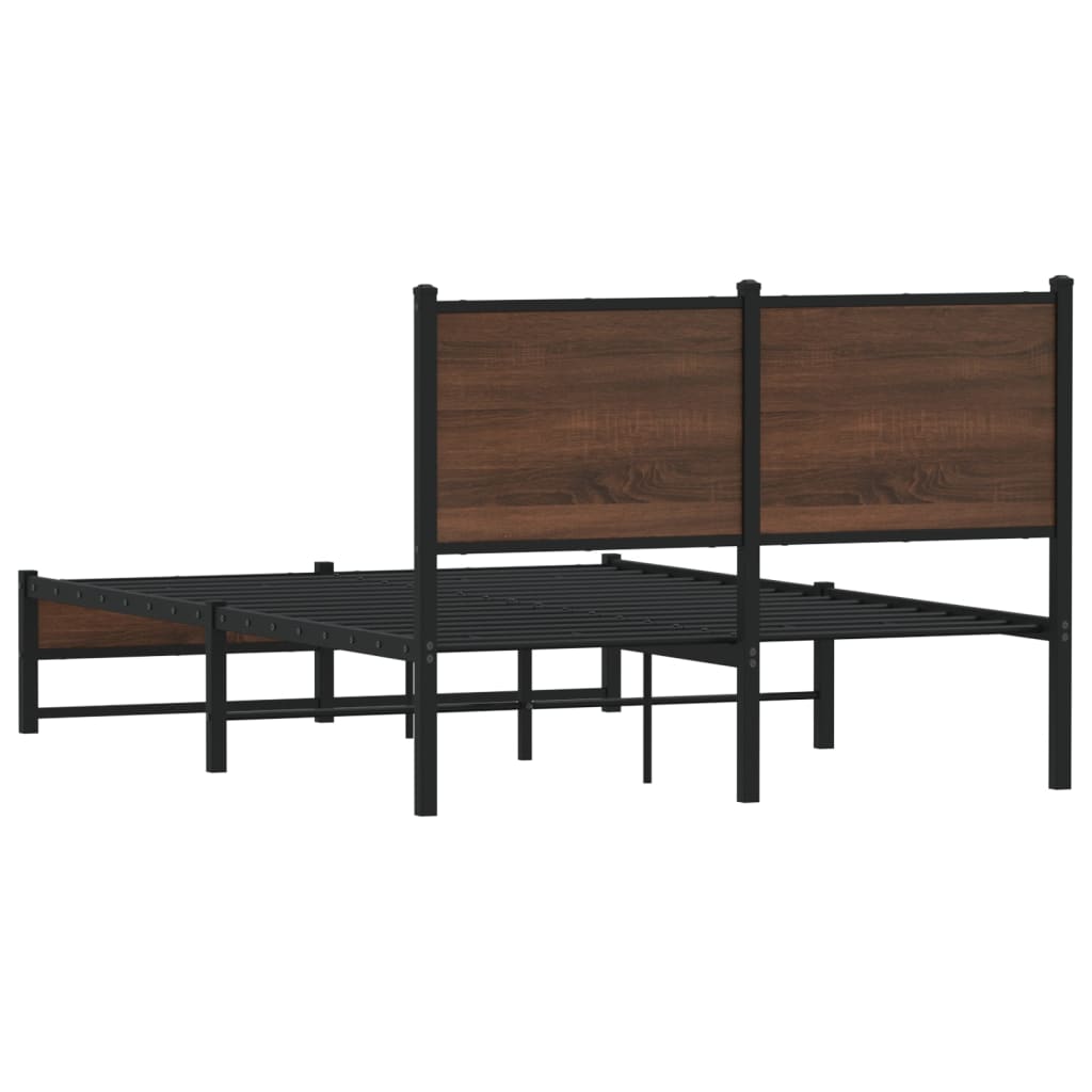 Bedframe zonder matras metaal bruin eikenkleurig 120x190 cm is nu te koop bij PeponiXL, paradijselijk wonen!