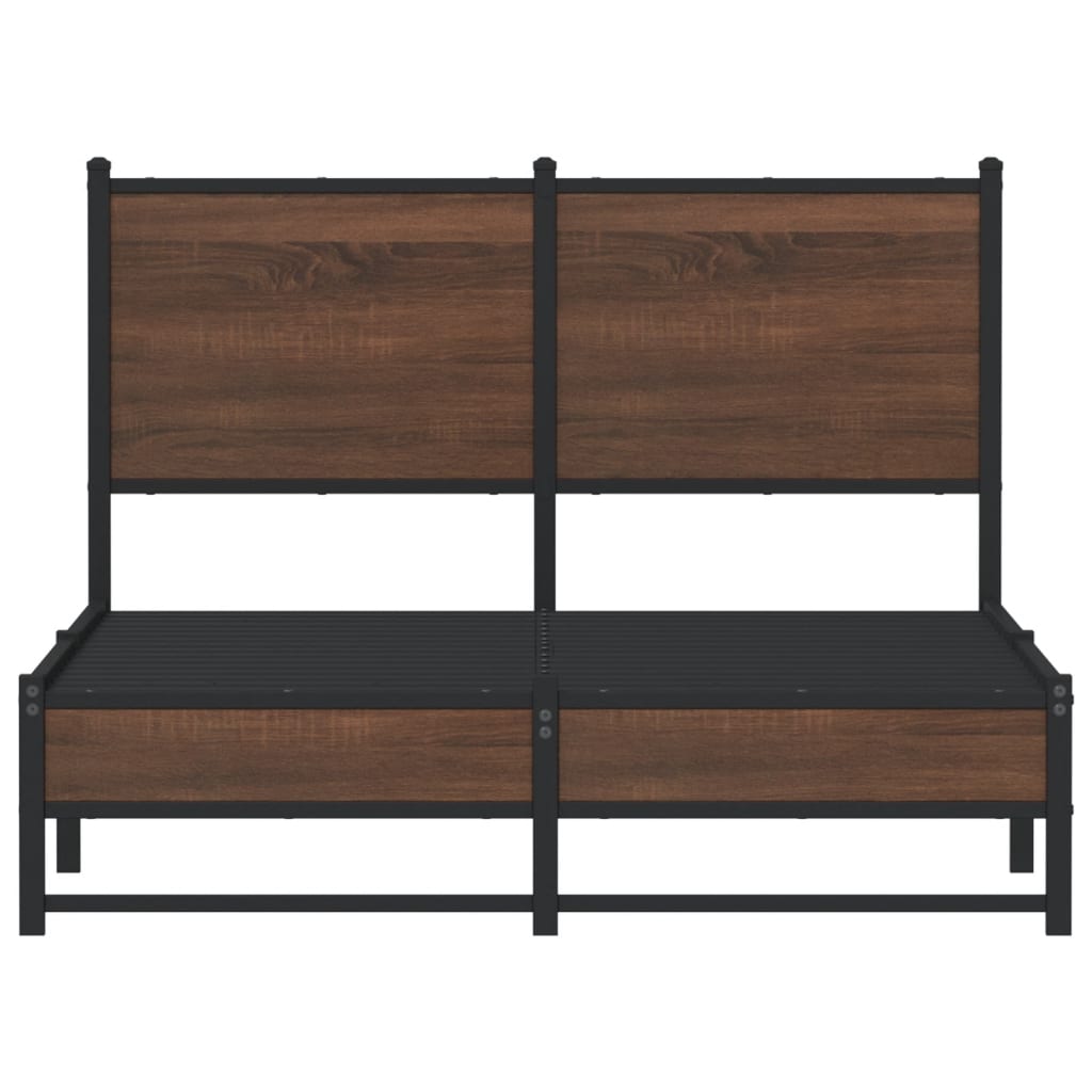 Bedframe zonder matras metaal bruin eikenkleurig 120x200 cm is nu te koop bij PeponiXL, paradijselijk wonen!