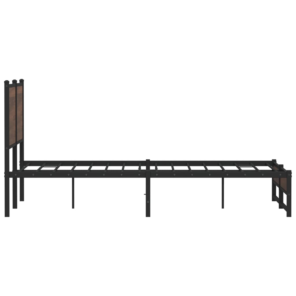 Bedframe zonder matras metaal bruin eikenkleurig 140x190 cm is nu te koop bij PeponiXL, paradijselijk wonen!