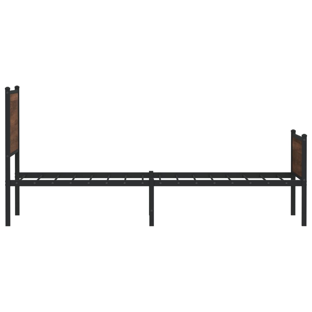 Bedframe zonder matras metaal bruin eikenkleurig 75x190 cm is nu te koop bij PeponiXL, paradijselijk wonen!