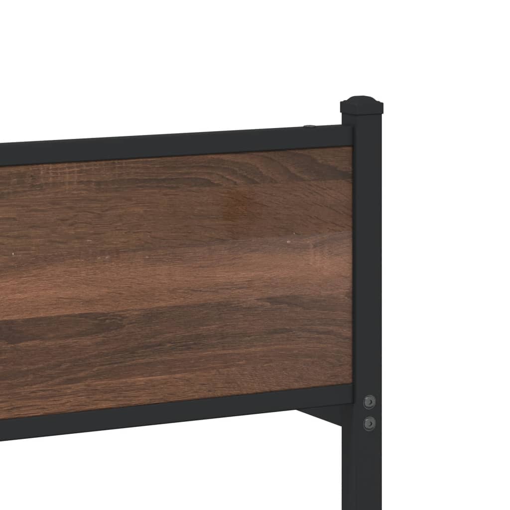 Bedframe zonder matras metaal bruin eikenkleurig 75x190 cm is nu te koop bij PeponiXL, paradijselijk wonen!