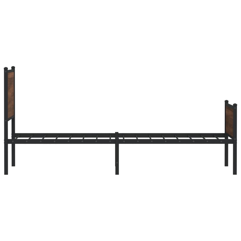 Bedframe zonder matras metaal bruin eikenkleurig 80x200 cm is nu te koop bij PeponiXL, paradijselijk wonen!