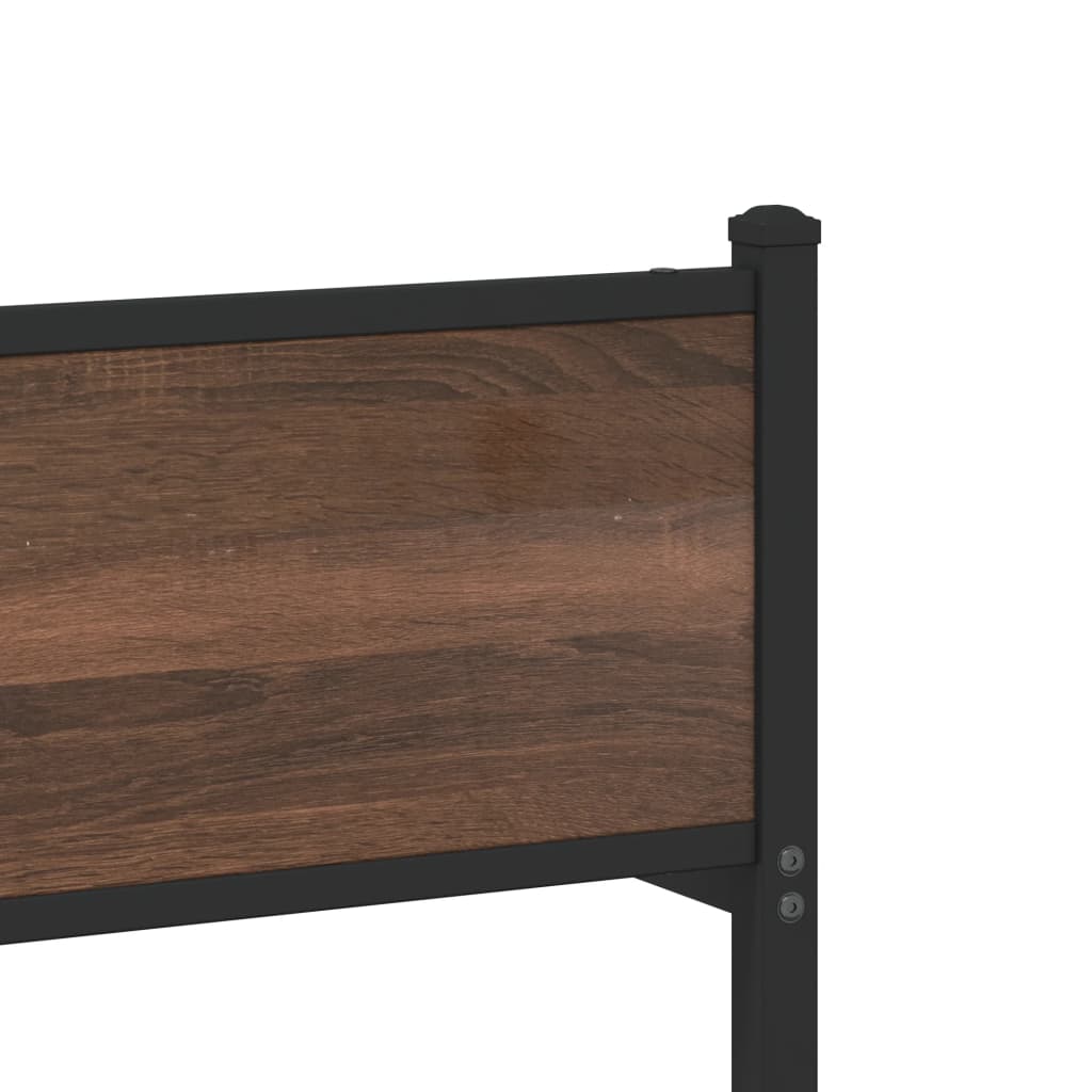 Bedframe zonder matras metaal bruin eikenkleurig 80x200 cm is nu te koop bij PeponiXL, paradijselijk wonen!