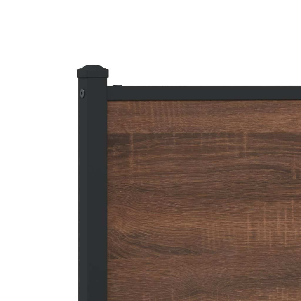Bedframe zonder matras metaal bruin eikenkleurig 90x200 cm is nu te koop bij PeponiXL, paradijselijk wonen!