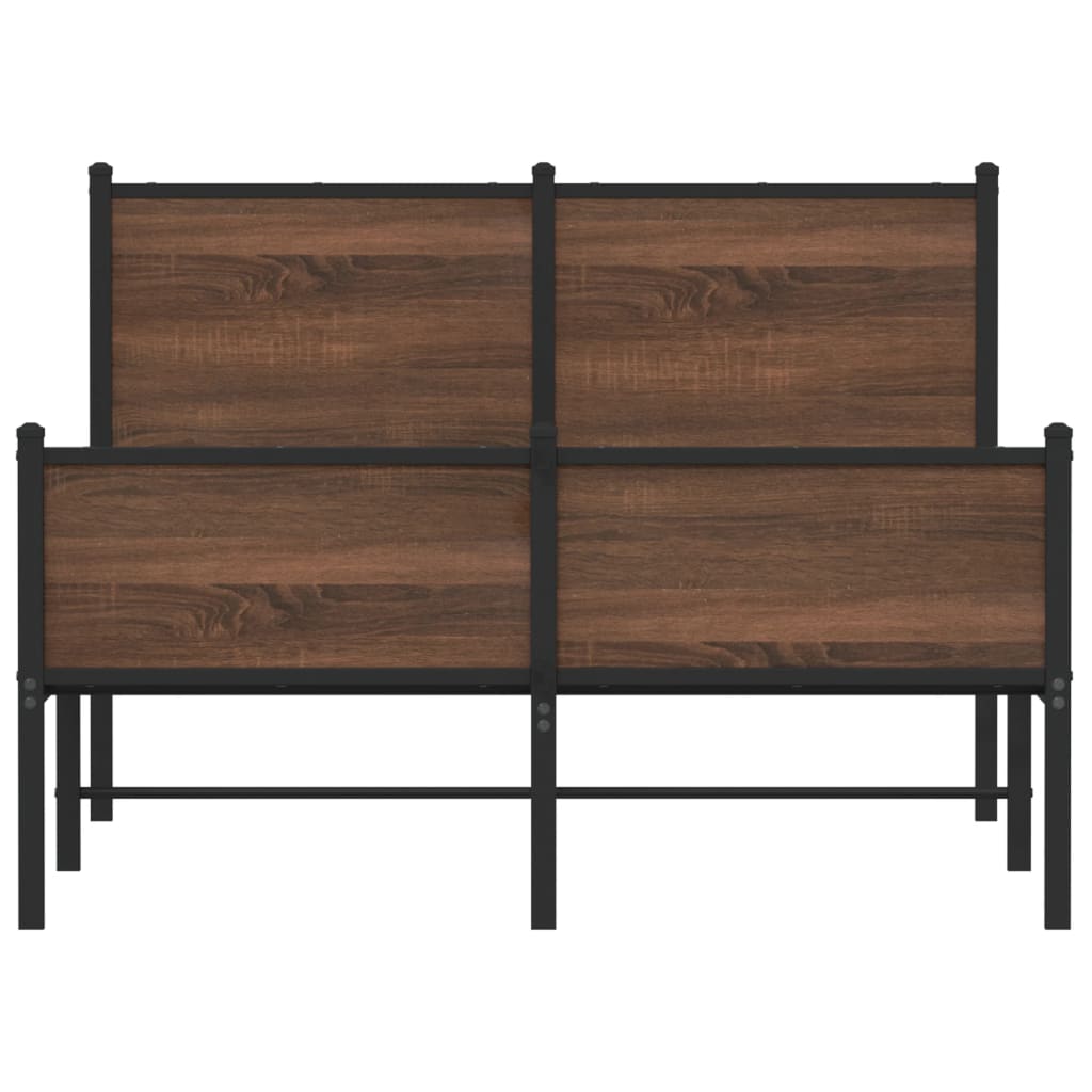 Bedframe zonder matras metaal bruin eikenkleurig 120x190 cm is nu te koop bij PeponiXL, paradijselijk wonen!