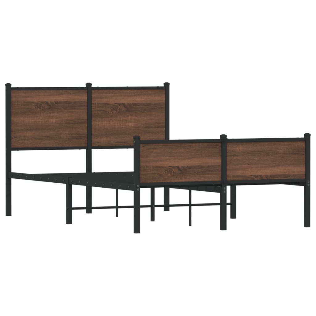 Bedframe zonder matras metaal bruin eikenkleurig 120x200 cm is nu te koop bij PeponiXL, paradijselijk wonen!