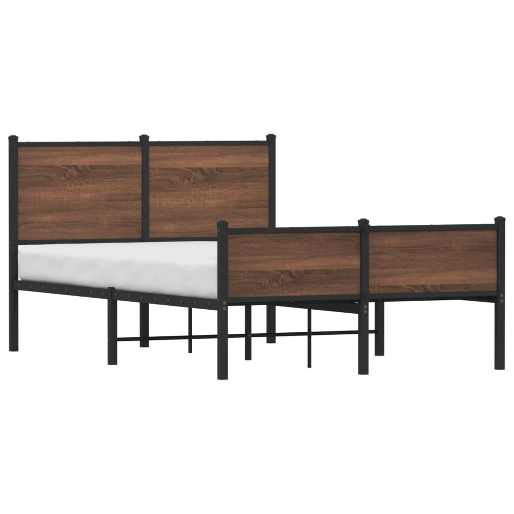 Bedframe zonder matras metaal bruin eikenkleurig 120x200 cm is nu te koop bij PeponiXL, paradijselijk wonen!