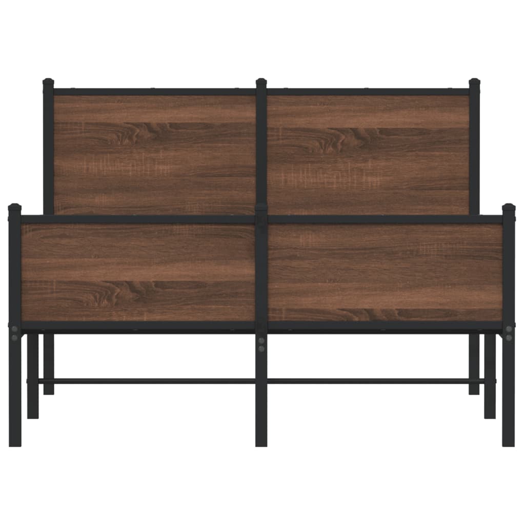 Bedframe zonder matras metaal bruin eikenkleurig 120x200 cm is nu te koop bij PeponiXL, paradijselijk wonen!