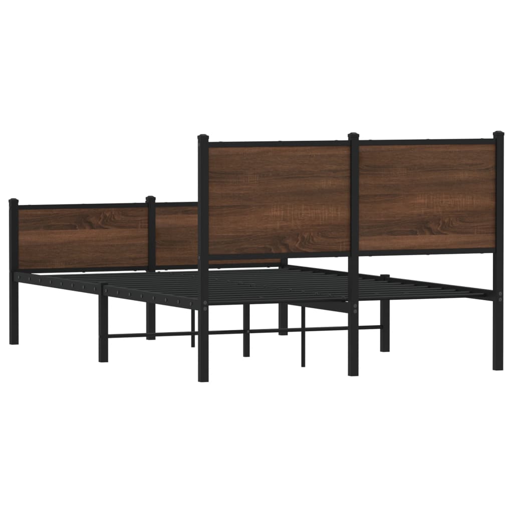 Bedframe zonder matras metaal bruin eikenkleurig 120x200 cm is nu te koop bij PeponiXL, paradijselijk wonen!