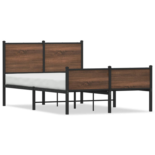 Bedframe zonder matras metaal bruin eikenkleurig 120x200 cm is nu te koop bij PeponiXL, paradijselijk wonen!