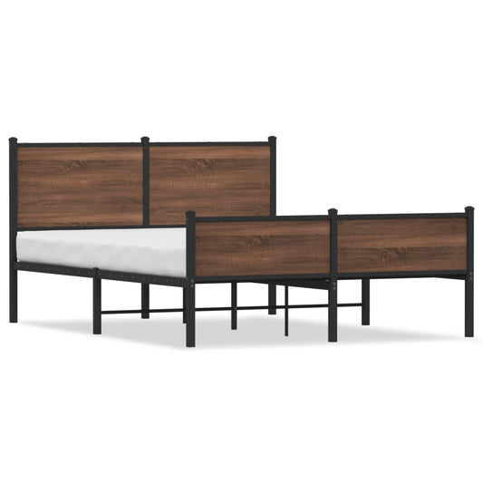 Bedframe zonder matras metaal bruin eikenkleurig 140x190 cm is nu te koop bij PeponiXL, paradijselijk wonen!
