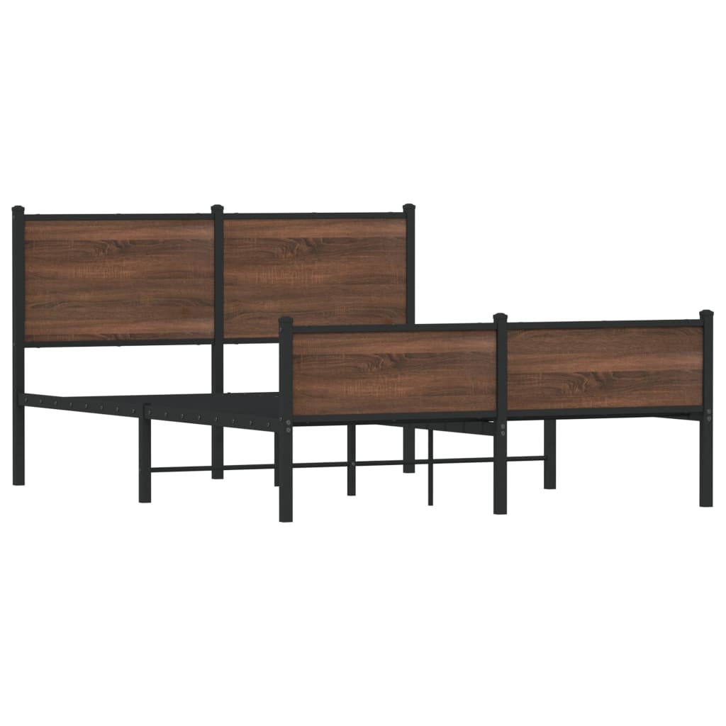 Bedframe zonder matras metaal bruin eikenkleurig 140x200 cm is nu te koop bij PeponiXL, paradijselijk wonen!