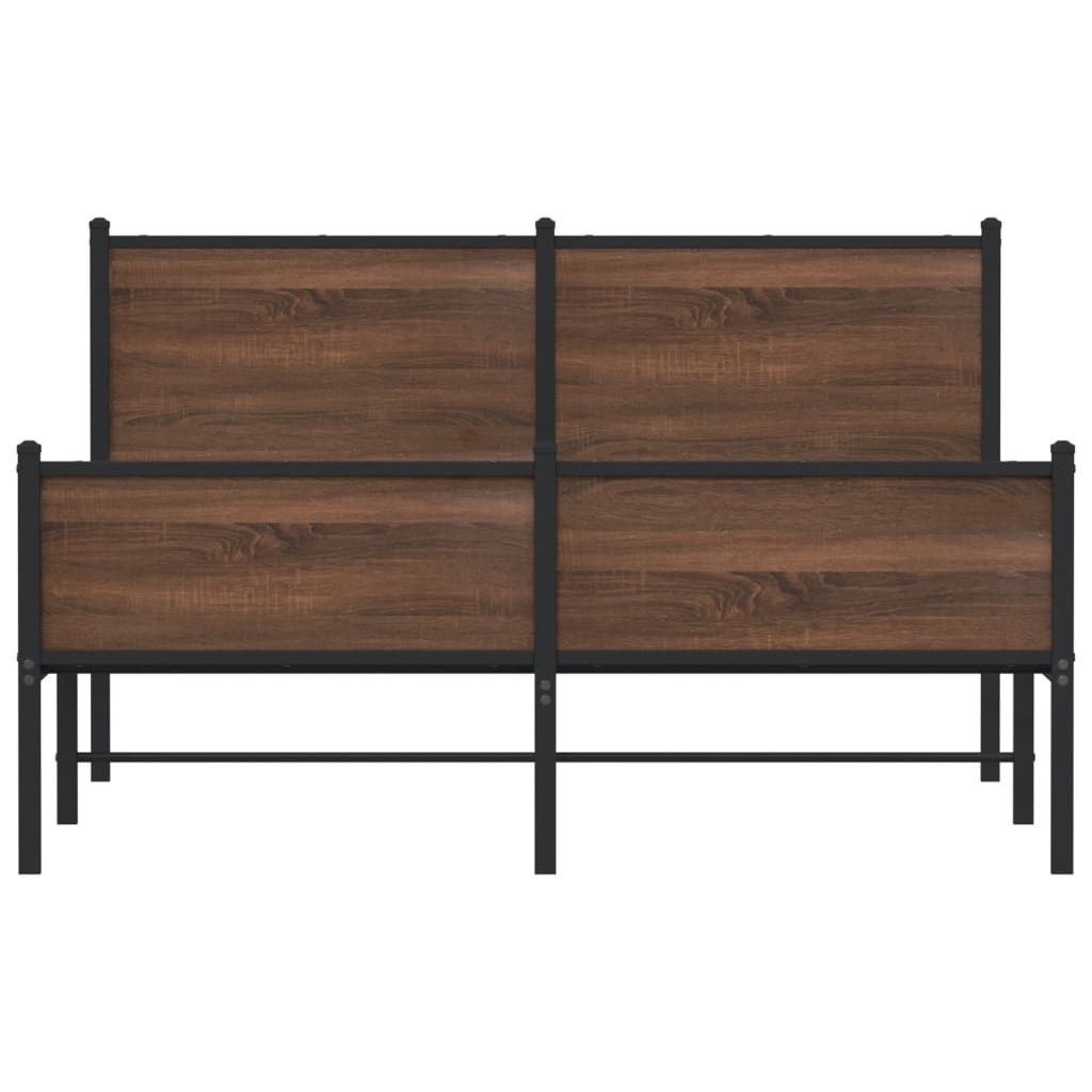 Bedframe zonder matras metaal bruin eikenkleurig 140x200 cm is nu te koop bij PeponiXL, paradijselijk wonen!